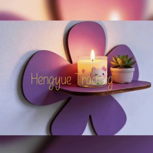 2D Flat Bohemian Style Pink-Purple Wall Shelf - Adjustable Wooden Display Rack for Home Decor, Living Room Plants, and Holiday Gifts, Adjustable Wall Shelf, Plant Wall Decor, Bohemian Wall Shelf, Pink-Purple Storage Rack, 2D Flat