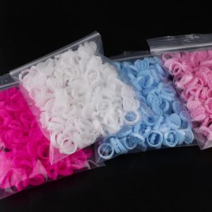 20pcs Heart-Shaped Eyelash Glue Rings, Hypoallergenic Eyelash Extension Tools, Allergy-Free Durable Eyelash Glue Bases, Non-Toxic Soft Finger Rings for Eyelash Application Tools