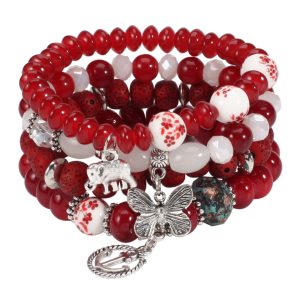 Bohemian Bracelets Set for Women Stackable Stretch Multilayer Beads Bracelet