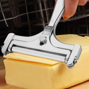 Adjustable Thickness Cheese Slicer - Durable Metal Kitchen Gadget for Perfectly Thin or Thick Cheese Slices, Cheese Cutter
