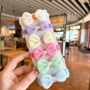 12pcs of New Cute And Sweet Flower Bow Elastic Hair Bands, Princess Hair Additions And Headwear