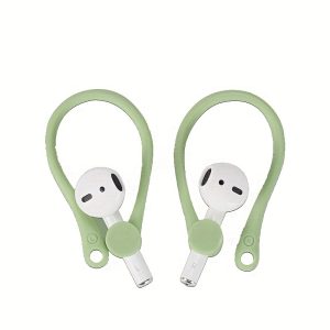 1 Pair of Comfortable Earhooks for AirPods - Secure Fit, Multicolor Anti-Lost Earphone Holders in Black, White, Red, Green | Essential Accessory for Active Lifestyles