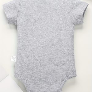 SHOWTLY Baby Bodysuit - 100% Knit Fabric, Casual Style with Alphabet Lettering, Regular Fit Crew Neck, Comfortable Soft Infant Outfit, for Outdoor