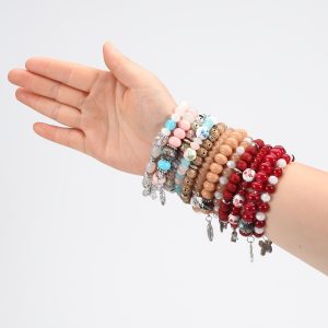 Bohemian Bracelets Set for Women Stackable Stretch Multilayer Beads Bracelet