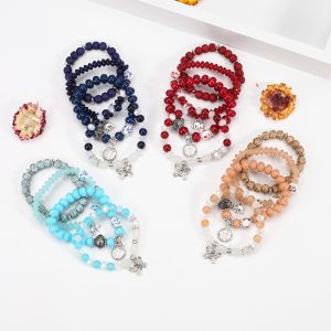 Bohemian Bracelets Set for Women Stackable Stretch Multilayer Beads Bracelet