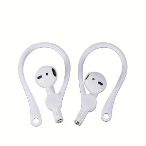 1 Pair of Comfortable Earhooks for AirPods - Secure Fit, Multicolor Anti-Lost Earphone Holders in Black, White, Red, Green | Essential Accessory for Active Lifestyles