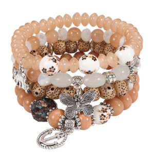 Bohemian Bracelets Set for Women Stackable Stretch Multilayer Beads Bracelet