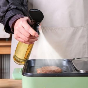 1pc 200/300/500ml Transparent Kitchen Oil Bottle Cooking Oil Spray Olive Oil Bottle Fitness Barbecue Spray Oil Dispenser Household
