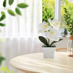 1pc of Artificial Orchid Potted Plant - Nordic Modern Minimalist Style, Low Maintenance, Suitable for Indoor Decoration for Weddings, Parties, Gardens, Living Rooms, Dining Tables, And Offices, Perfect for Holiday Arrangements for Valentine'S Day