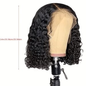 14-inch Wavy Lace Front Wig with Pre-trimmed Hairline for Secure and Comfortable Wear. No Glue Required. Suitable for Parties, Proms, and Daily Wear