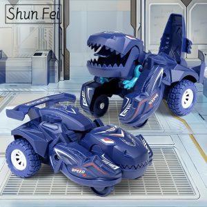 1pc of Transforming Dinosaur Car Toy, a 2-In-1 Automatic Dinosaur Transforming Car Toy, Suitable As a Christmas, Halloween, Or Thanksgiving Gift for Children, Perfect for Boys' Car Toys, Ideal for Beach Play And Backyard Use