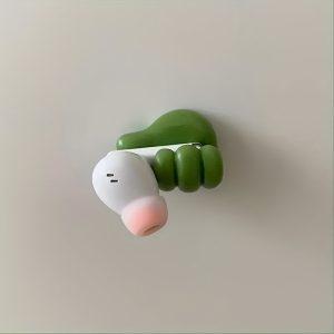 5pcs Thumb-Shaped Cable Clips - No-Drill Adhesive Wall Hooks for Chargers, Cables & Accessories, Durable Plastic Cord Organizers in Yellow, Blue, White, Green - Contemporary Home, Kitchen, Bedroom Storage Solutions, Cord Clips, Utility Hooks