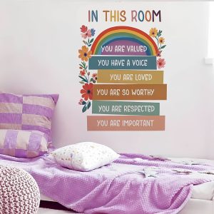 1pc of Rainbow Flower Motivational Wall Sticker, Creative Self-Adhesive, Removable, Double-Sided Visible PVC Decorative Sticker, Beautifying Decor for Living Room, Bedroom, Dining Room, Study, Bathroom, Doors, Windows, And Glass