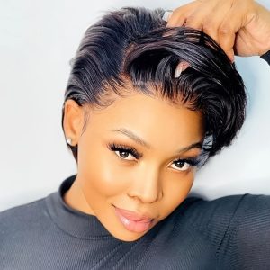 Wavy Short Bob Lace Frontal Wigs for Women, Featuring a 13X4 Side Part, Made from Brazilian Remy Human Hair And Pre-Plucked