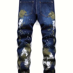 Trendy Camouflage Print Men'S Street Style Denim Long Pants