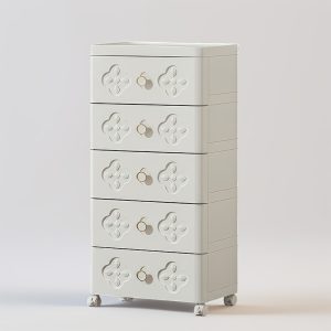 3/4/5 Heavy-Duty Foldable White Plastic Storage Box - Lockable Door, 4 Wheels | Ideal Gift for Seniors, Perfect for Pantry, Books & Clothes Storage