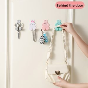 3pcs Multi-Functional Hook Set, Creative Cable Organizer, Wall-Mounted Kitchen Plug Hooks (No Drilling Required), Storage Holder for Brushes, Spoons, Mops, and Household Tools, Organizer Rack for Bath Towels, Shower Caps, and Towels, Utility Hooks