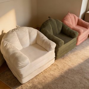 Convertible Folding Lazy Sofa Bed, All Sponge Filled, Soft Corduroy Lounge Chair, Portable Sleeper Couch for Small Spaces, Bedroom, Living Room, Dorm