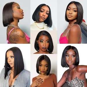 Straight Bob Wigs for Women Made from Human Hair, Featuring a 13X4 Lace Front And Pre-Plucked Design
