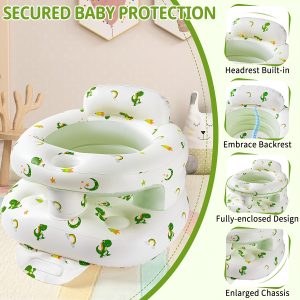 Inflatable Baby Seat with Bowl Rack, Inflatable Toddler Seat with Built-in Air Pump, Suitable for Ages 3 to 36 Months, Portable Floor Sofa, Learning Sitting Cushion, Floor Seat, Child Booster Seat, Inflatable Sofa.