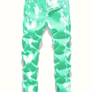 Men's Cotton Stretch Casual Floral Print Trousers