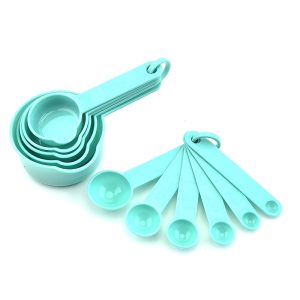 11pcs Plastic Measuring Spoon Set, Stackable Kitchen Cup & Scoop Tools, Portable Coffee & Sugar Scale for Cooking & Baking, Essential Apartment Gadgets, Kitchen Accessories