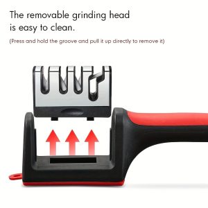 4-Stage Professional Kitchen Knife Sharpener | Rapid Edge Restoration · Long-Lasting Sharpness, Step-by-Step Sharpening, Effortlessly Handles All Types of Kitchen Knives. Professionally Designed, One-Button Operation, Even Beginners Can Quickly