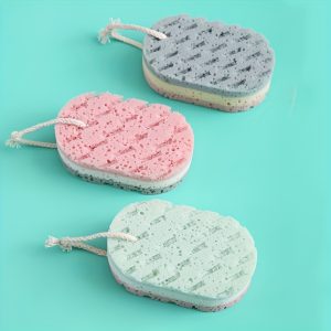 1pc/3pcs Facial Sponge Brush, Multi-color Exfoliating Bath Sponge, Hand-held Foam Bath Pad with Rope, Suitable for Shower, Bath and Skin Care