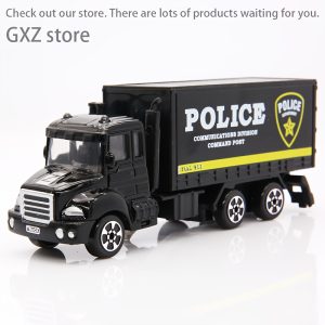 1pc Simulation Alloy Black Police Transport Car Model Toy Car, Black Transport Car, Birthday Gift, Holiday Gift, Perfect Gift