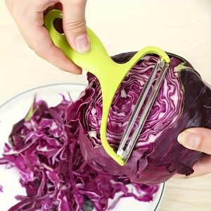 1pc Stainless Steel Wide Mouth Cabbage Shredder & Vegetable Peeler - Multi-Functional Kitchen Tool with Ergonomic Handle, Suitable for Efficient Slicing and Grating of Fruits And Vegies – Home Use or Commercial Grade
