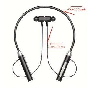 Long-Lasting Battery Life, Wireless 5.3 Neckband Earphones with Microphone for Clear Calls, Intelligent Noise Cancelling, High-Quality Neck Hanging Headset, Big Bass Sound, Magnetic Suction for Sports, Running, Cycling, Music & Gaming – Ideal Gift, In-Ear Earbuds & Headphones Compatible with Phones