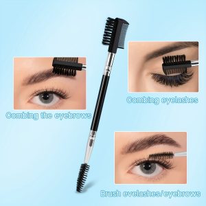 14pcs Stainless Steel Eyelash Curler with Comb, Including Double-Ended Eyelash Brush, 2 Eyelash Tweezers, 10 Refill Silicone Pads, Suitable for Women'S Eye Eyelash Set, Stainless Steel Eyelash Curler