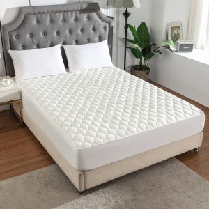1pc Quilted Mattress Protector (Without Pillowcase And Core), Soft Comfortable Solid Color Bedding Mattress Cover, for Bedroom, Guest Room, with Deep Pocket, Fitted Bed Sheet Only