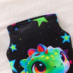 Boys' Glow-in-the-Dark Dinosaur Newborn Anti-Startle Casual Sack, Soft and Skin-Friendly Swaddle with Star-Patterned Hood, All-Season Universal Child Security and Comfort Sleeping Bag, Anti-Kick Blanket for 0-6 Months Babies, Comfortable Casual Aid