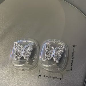 1 Silvery 3D Butterfly Suitable for AirPods Max Headphone Case Cover Protective Ear Cushion