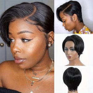 Wavy Short Bob Lace Frontal Wigs for Women, Featuring a 13X4 Side Part, Made from Brazilian Remy Human Hair And Pre-Plucked