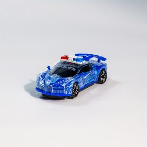 Colorful Glitter Toy Car with Lights, Music Police Vehicle Transparent Shell Toy Car, Omni-Wheel Children's Toys Novel Glow-in-the-Dark Gift Super Cool Birthday Present for Boys and Girls Ages 3-6