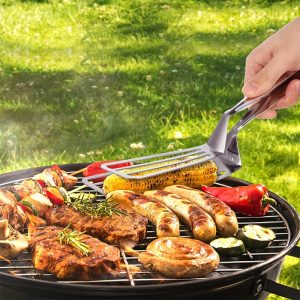 1pc, Multifunctional Stainless Steel Serving Tongs for Buffet, Fish Frying, Bread, Steak, Salad, and Dessert - Kitchen Tools for Effortless Food Prep and Presentation