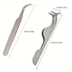 2 Sets, Beauty Makeup Eyelash Stainless Steel Eyelash Curler, Grafting Eyelash Auxiliary Tool, Eyelash Tweezers, Eyelash Curler Eyebrow Clip