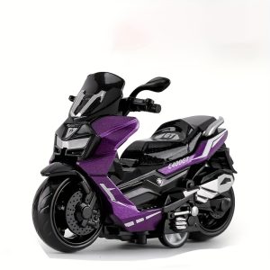 1pc Creative Pullback Motorcycle Toy, Alloy Pullback Simulated Steering Wheel Motorcycle Toy for Youngsters, Turnable Seat And Handlebar Models of Cool Steering Wheel Motorcycle Model