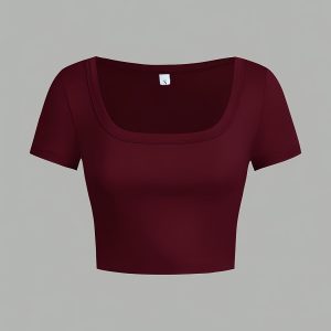 3pcs Set of New Fashionable Trendy Sexy Women'S Short Sleeve Fitted Square Neck Short Top T-Shirts, Suitable for Spring Summer Fall