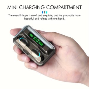 F9 TWS Hi-Fi Stereo Wireless Earbuds- In-Ear Sports& Gaming Headphones with Voice Call Noise Reduction, USB Charging, for iPhone& for Android- Perfect Gift for Women