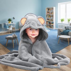 Hooded Bath Towel, Baby Bath Towel, Absorbent And Soft, Suitable for Swimming, a Wearable Bath Towel for Babies, Warm, Unisex for Boys And Girls, Suitable for All Four Seasons, a Gift for Infants