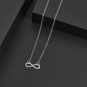 Minimalist Figure-8 Necklace, Fashion Infinity Symbol Bracelet, and Instagram-Style Hollow Ring Jewelry 3pcs Set
