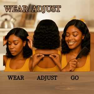 14-inch Wavy Lace Front Wig with Pre-trimmed Hairline for Secure and Comfortable Wear. No Glue Required. Suitable for Parties, Proms, and Daily Wear