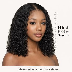 14-inch Elegant African Curly Wig with Lace, Made of Heat-resistant Synthetic Fiber, Black Elastic Mesh Cap, Suitable for Casual Wear or Special Occasions and Holiday Parties