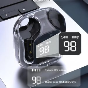 TWS True Wireless Earbuds, Bluetooth 5.4, High-end Chip, Low Latency, Long Battery Life, Stylish and Cool Transparent Body, Suitable for E-sports Gaming and Music Listening, Supports Type-C Charging Port (USB Charging Cable Not Included)