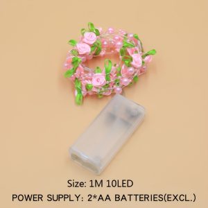 10/20/30/50LED Rose Pearl Decorative LED String Lights, Rose Pearl Fairy Lights, Creates a Warm and Romantic Atmosphere, Suitable for Weddings, Valentine's Day, Mother's Day, Parties, Easter Decorations, Gifts, Window, Bedroom, Dining Room