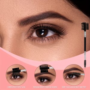 14pcs Stainless Steel Eyelash Curler with Comb, Including Double-Ended Eyelash Brush, 2 Eyelash Tweezers, 10 Refill Silicone Pads, Suitable for Women'S Eye Eyelash Set, Stainless Steel Eyelash Curler