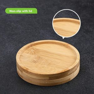 1pc/6pcs Bamboo Coasters, Suitable for Coffee Table, Wooden Coasters for Flower Pot Desktop Protection Housewarming Gifts, Round Bamboo Coasters, Suitable for Flower Pots, Home Office Decoration, Mosaic Bamboo Coasters, Blank Base Tray